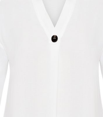 Evans Curves White Button Shirt New Look