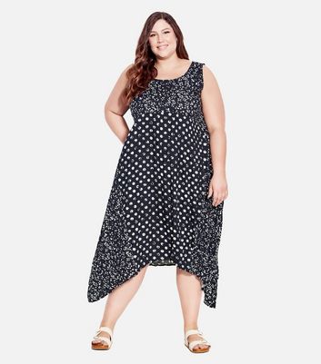 Mixed polka dot outlet dress