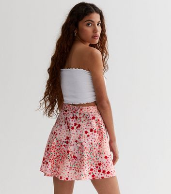 Full floral mini outlet skirt