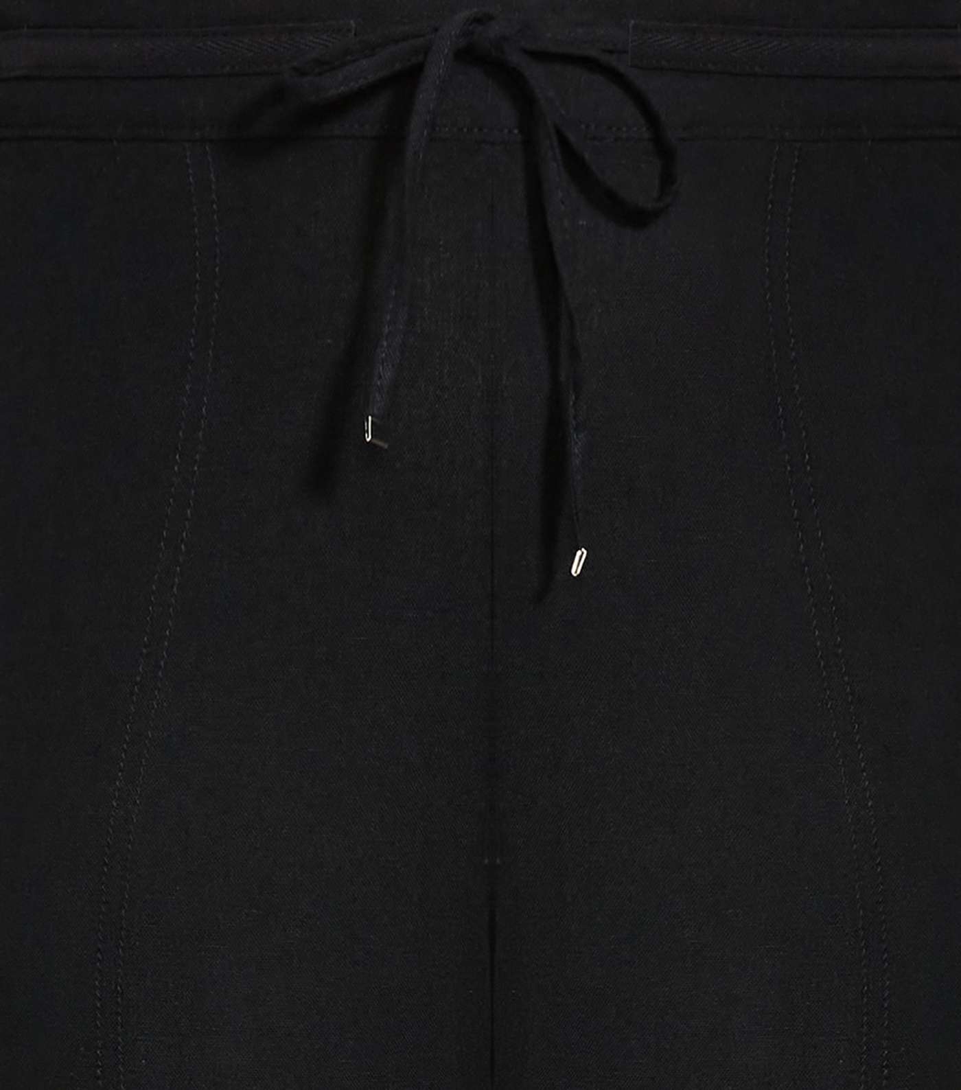 Evans Curves Black Linen Blend Crop Trousers Image 3