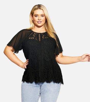 City chic lace sales top