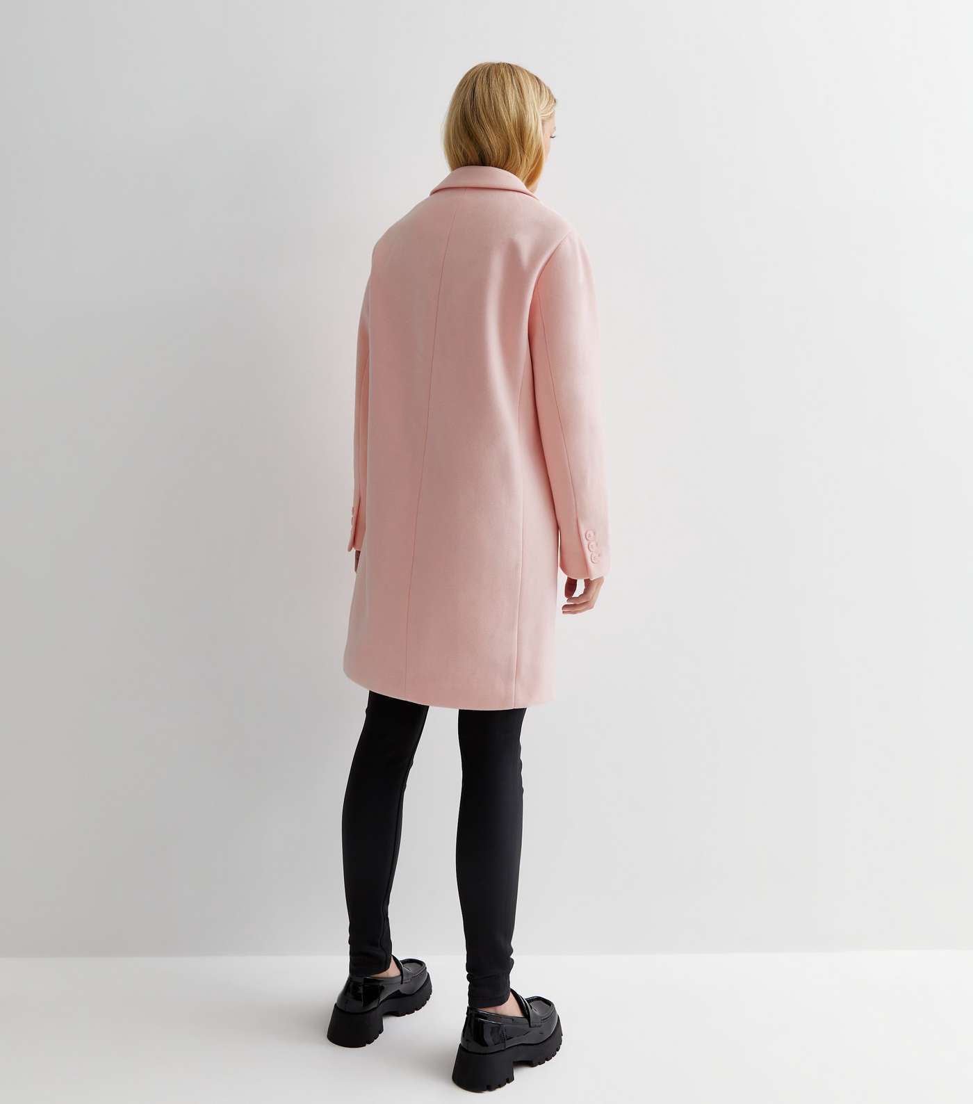 Petite Pink Lined Long Formal Coat Image 4