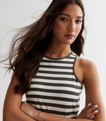 Light Grey Stripe Racer Vest