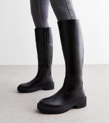 Chunky knee deals high boots