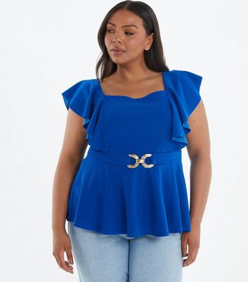 Royal blue plus size cheap top