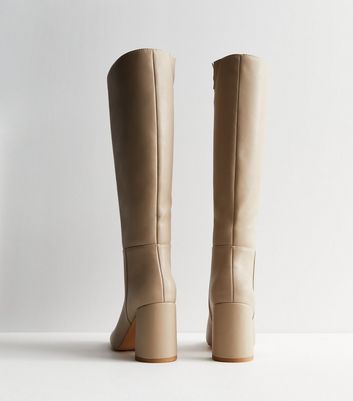 Camel block cheap heel boots