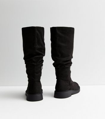 Wide fit flat sales knee high boots