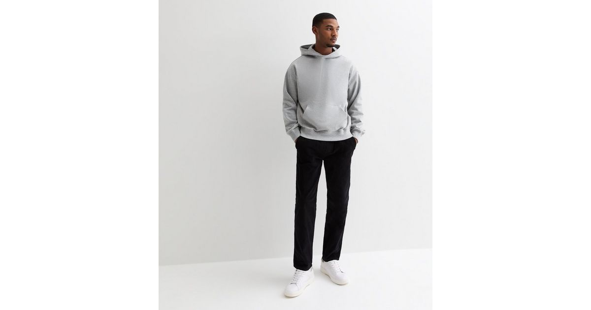 Black Cotton Cord Relaxed Fit Trousers