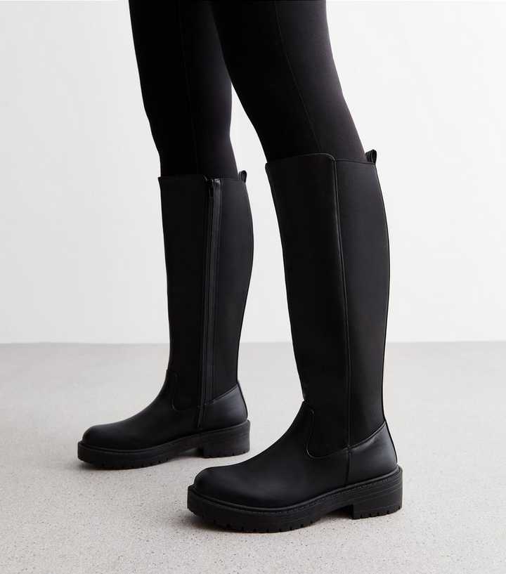 knee high boots with wide calf fitting