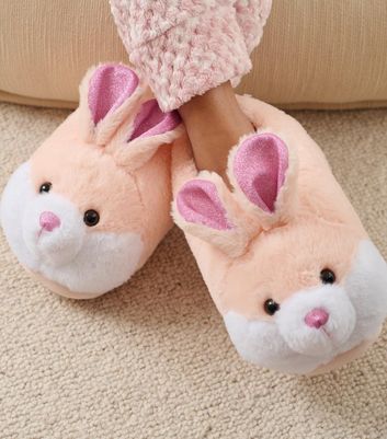 Pink cheap bunny slippers