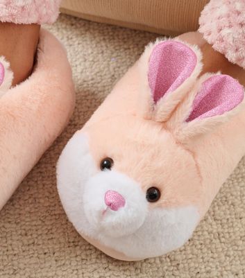 Loungeable Pink Bunny Slippers New Look