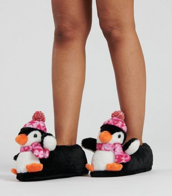 Girls penguin slippers sales