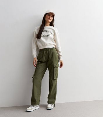 Petite khaki cargo trousers | River Island