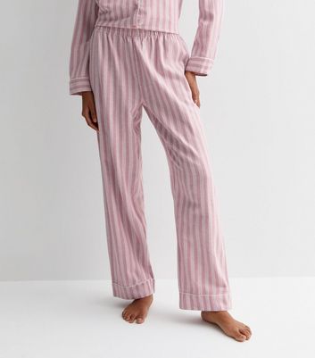 Pink Trouser Pyjama Set with Glitter Stripe Print New Look