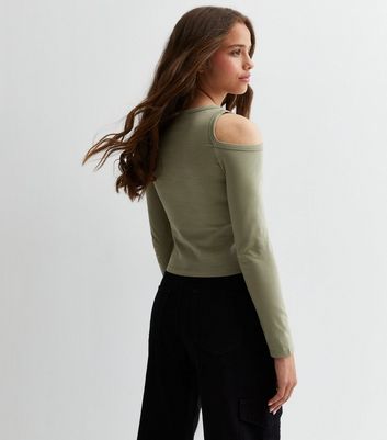 Shoulder cut top online for girls