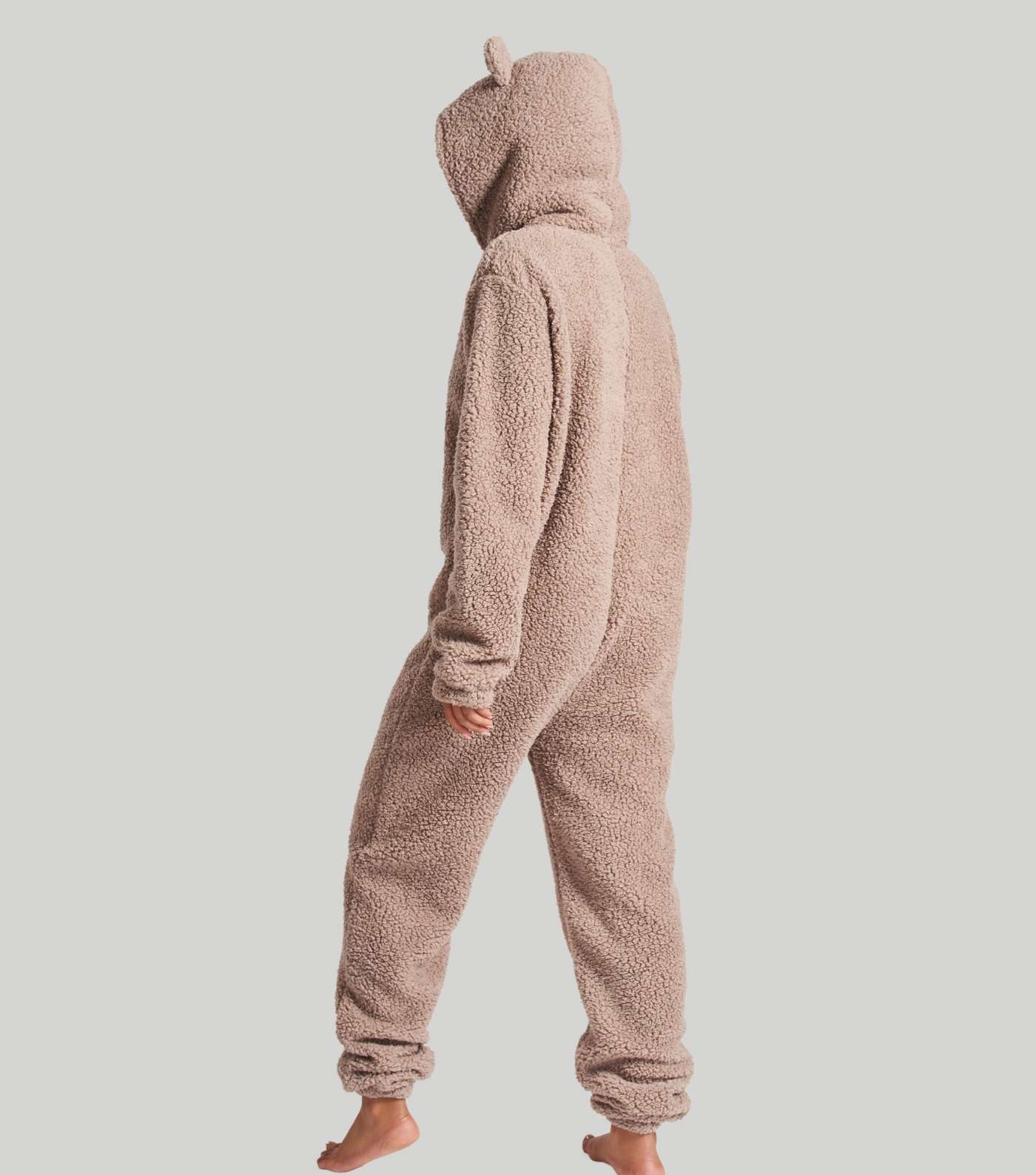 Loungeable Light Brown Borg Onesie with Ears Image 5
