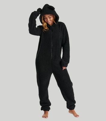 Loungeable Black Borg Onesie with Ears New Look