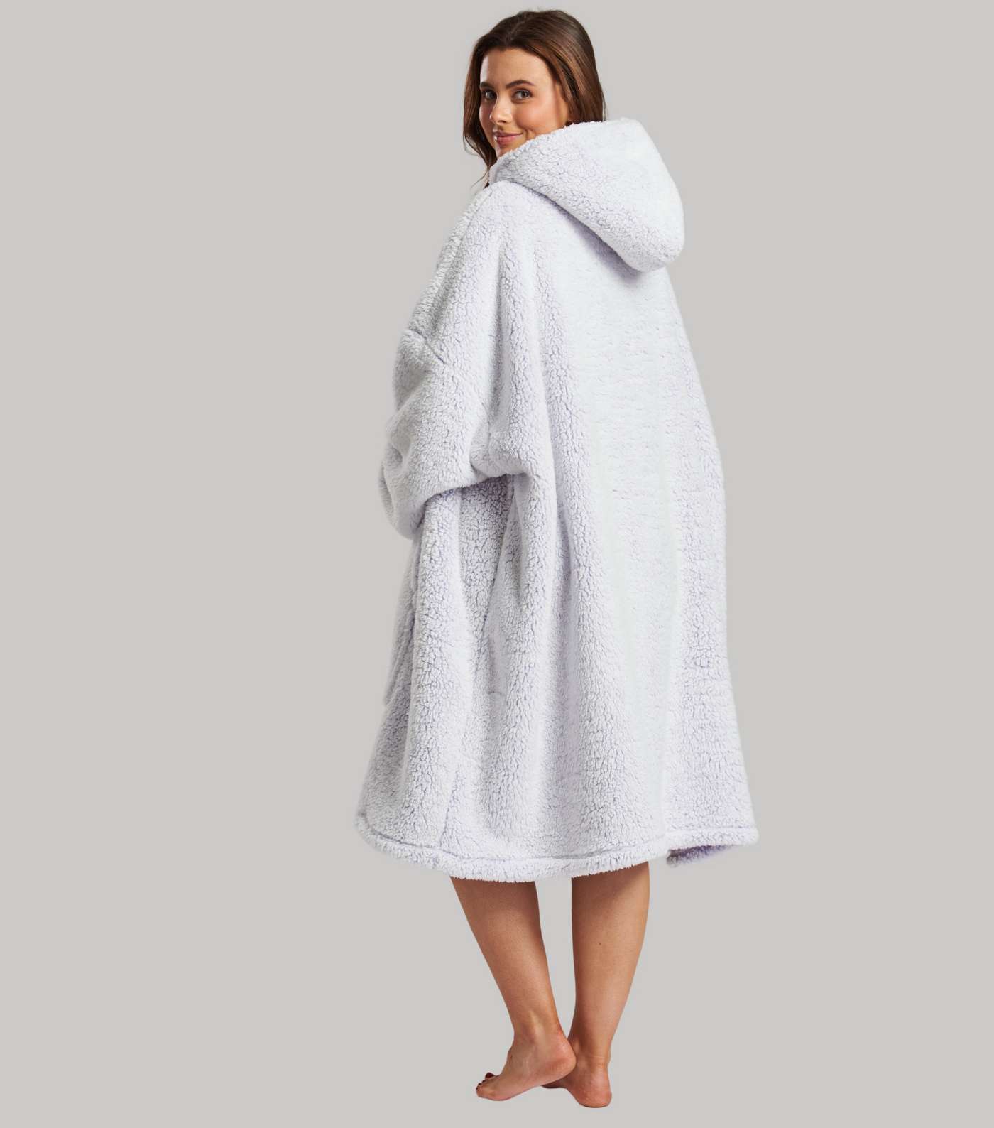 Loungeable Lilac Faux Fur Oversized Blanket Hoodie Image 5