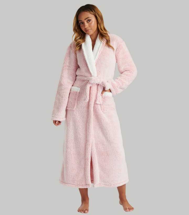Loungeable Pink Fleece Dressing Gown