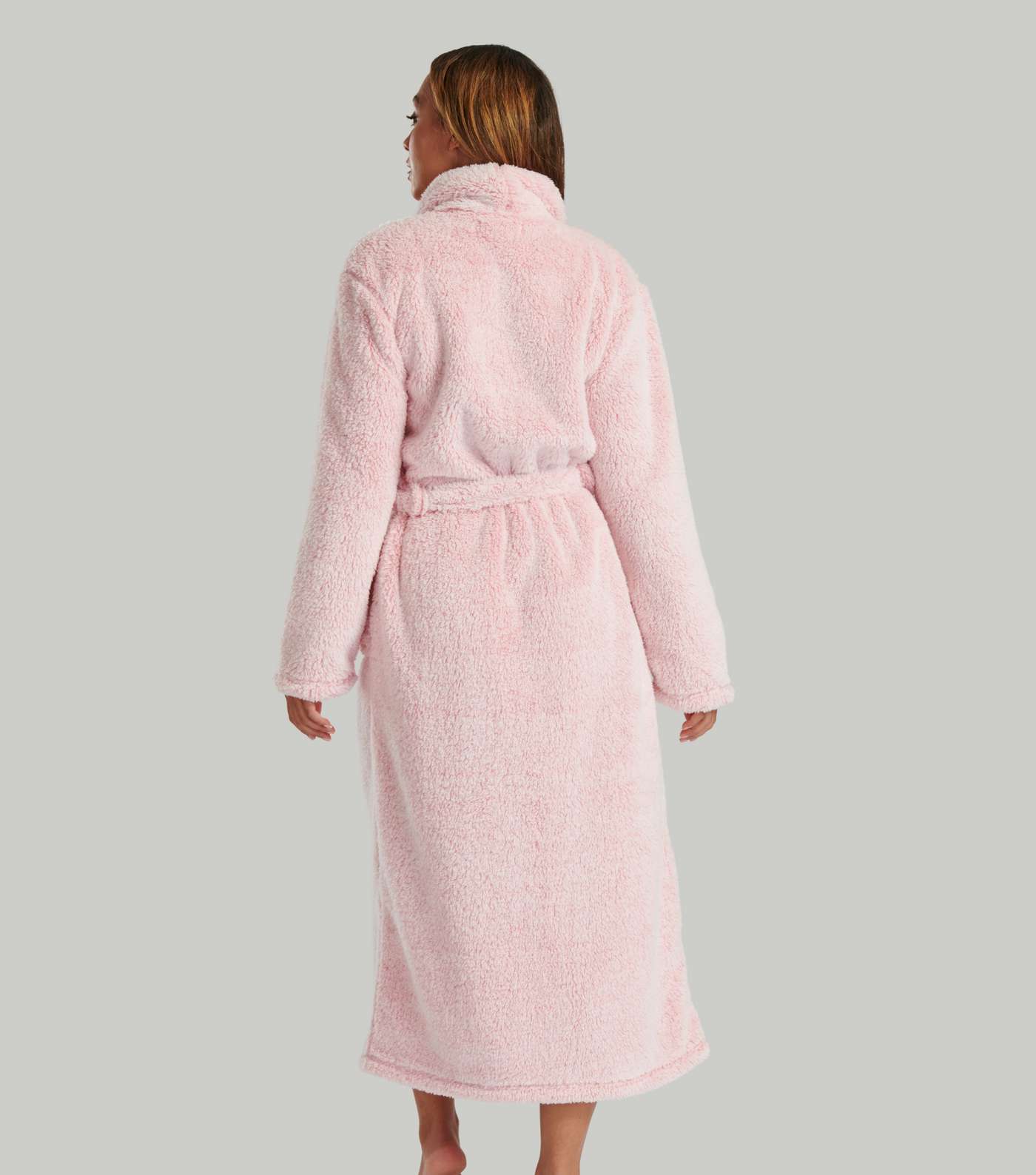 Loungeable Pink Fleece Dressing Gown Image 5