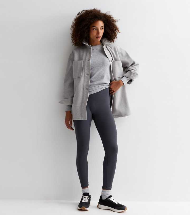 Grey Crew Neck Long Sleeve Top