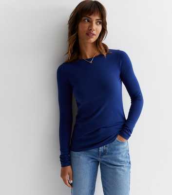Navy Crew Neck Long Sleeve Top