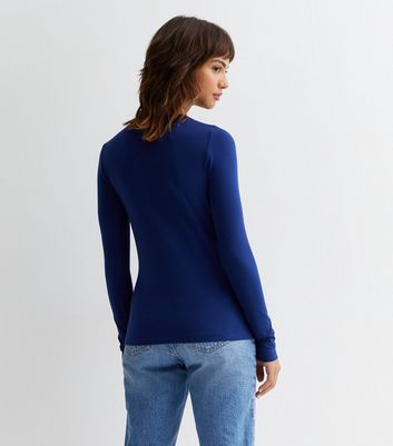 Navy Crew Neck Long Sleeve Top | New Look