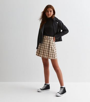 Gingham hotsell skirt brown