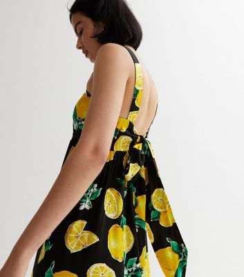 Black lemon shop print dress