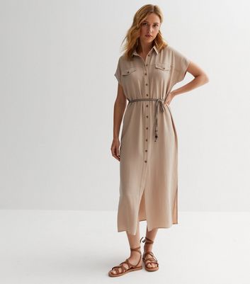 Utility tie waist clearance dress