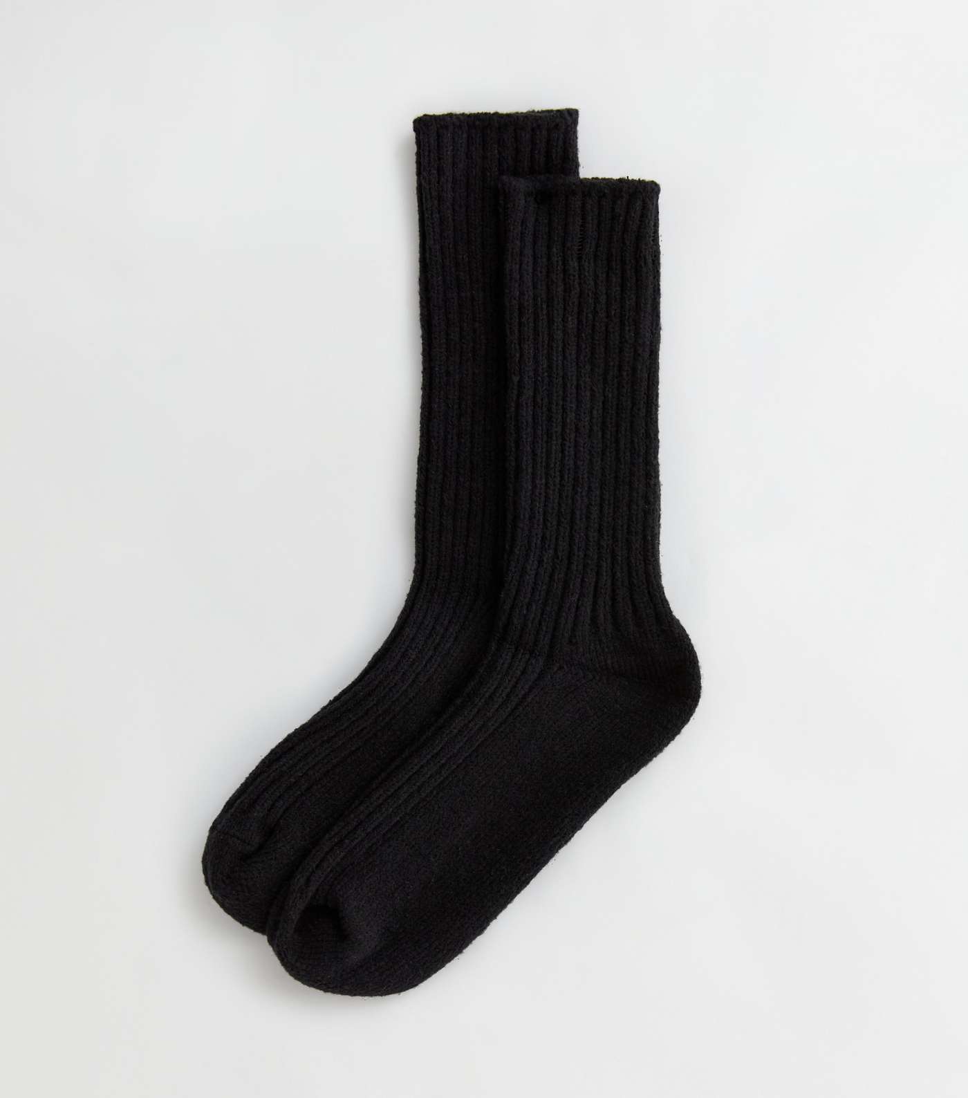 Black Ribbed Lounge Socks Image 2