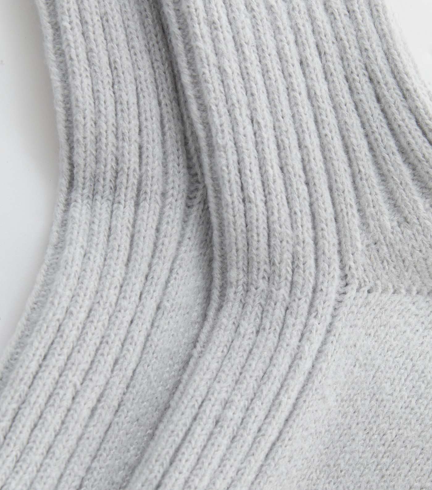 Grey Ribbed Lounge Socks Image 3