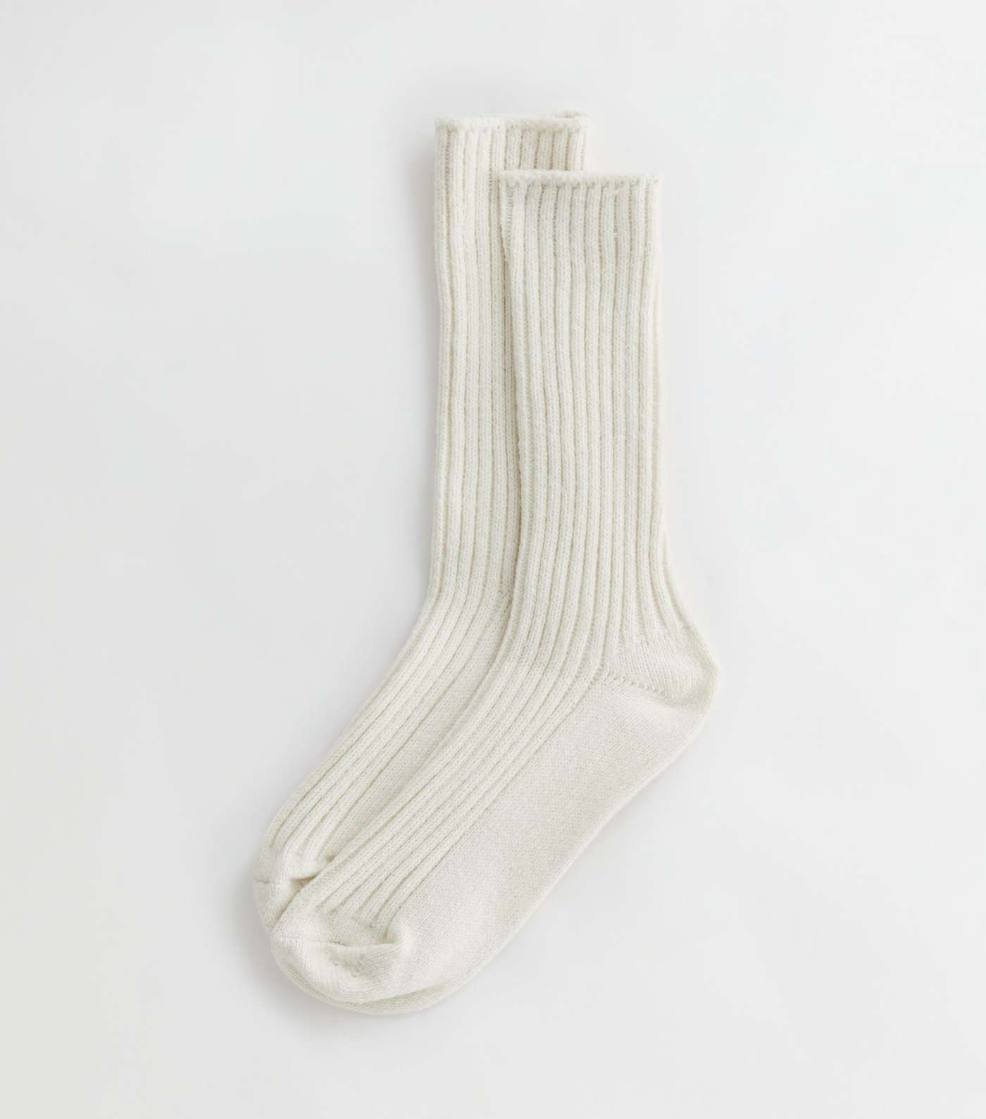 Cream Ribbed Lounge Socks Image 2
