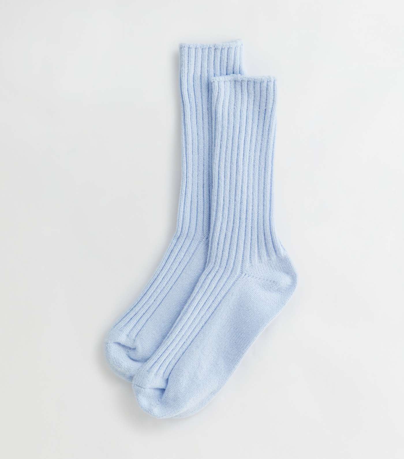Pale Blue Ribbed Lounge Socks Image 2