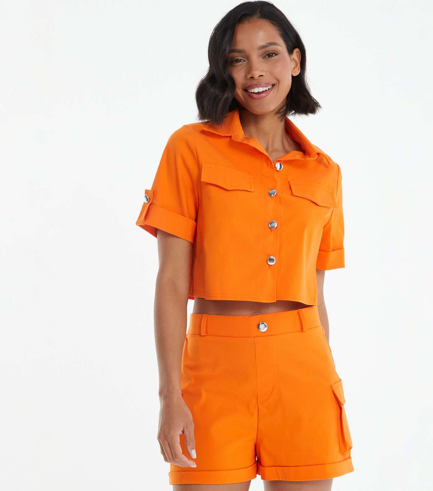 QUIZ Bright Orange Cropped Jacket