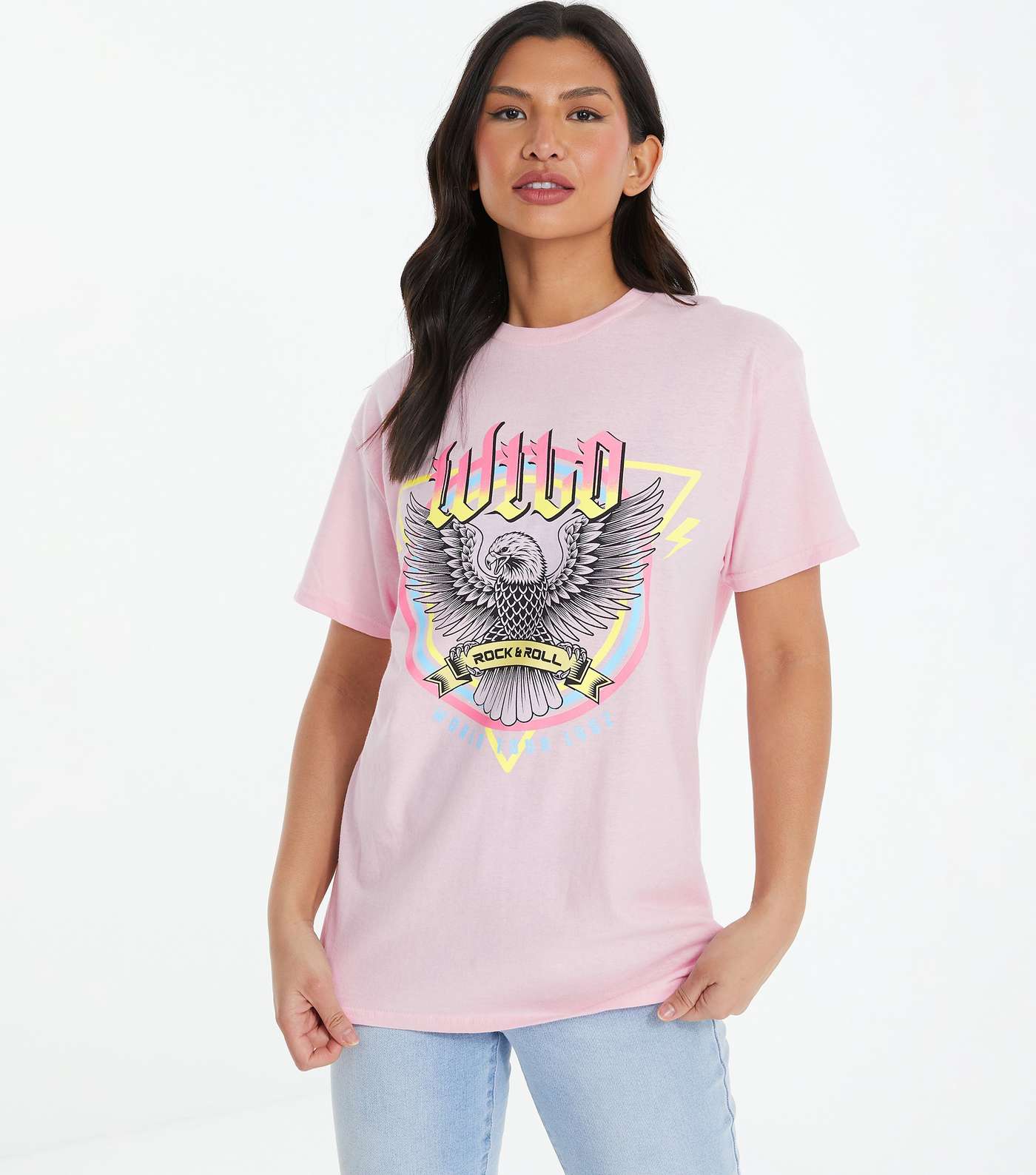 QUIZ Pink Wild Oversized T-Shirt