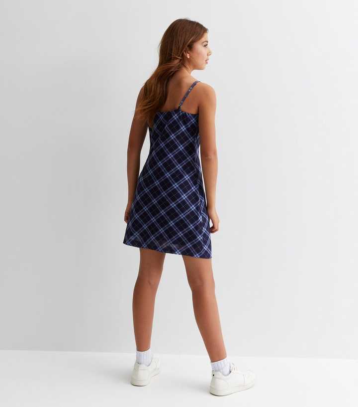 blue check pinafore dress Sugarbee Lace Pinafore main image 0