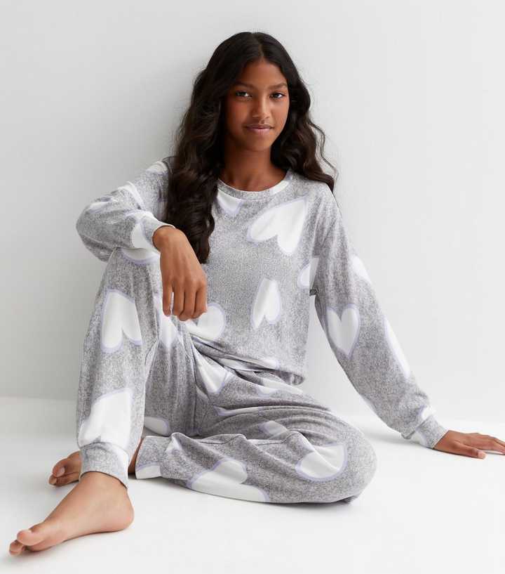Ladies Pyjamas New Look Pajama Sets Girls Light Grey Jogger Pyjama