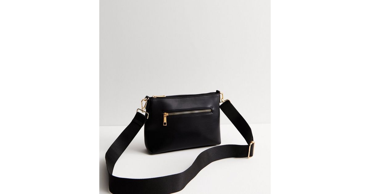 Black bed Strap Cross Body Bag New Look