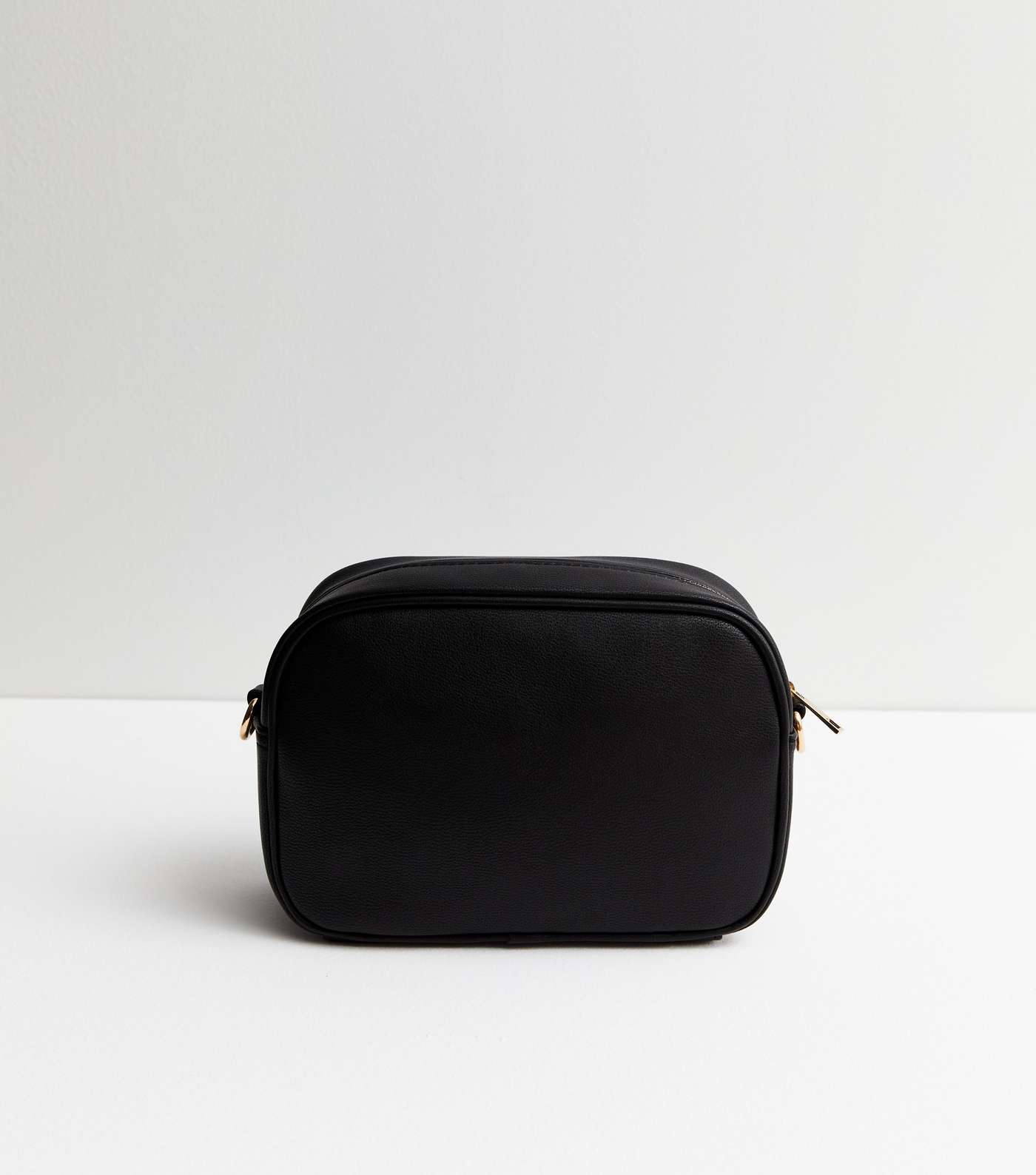 Black Leather-Look Webbed Cross Body Bag Image 4