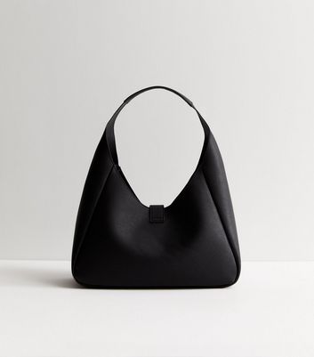 Black Leather-Look Link Shoulder Bag New Look