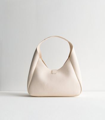 Off White Leather Look Link Shoulder Bag New Look