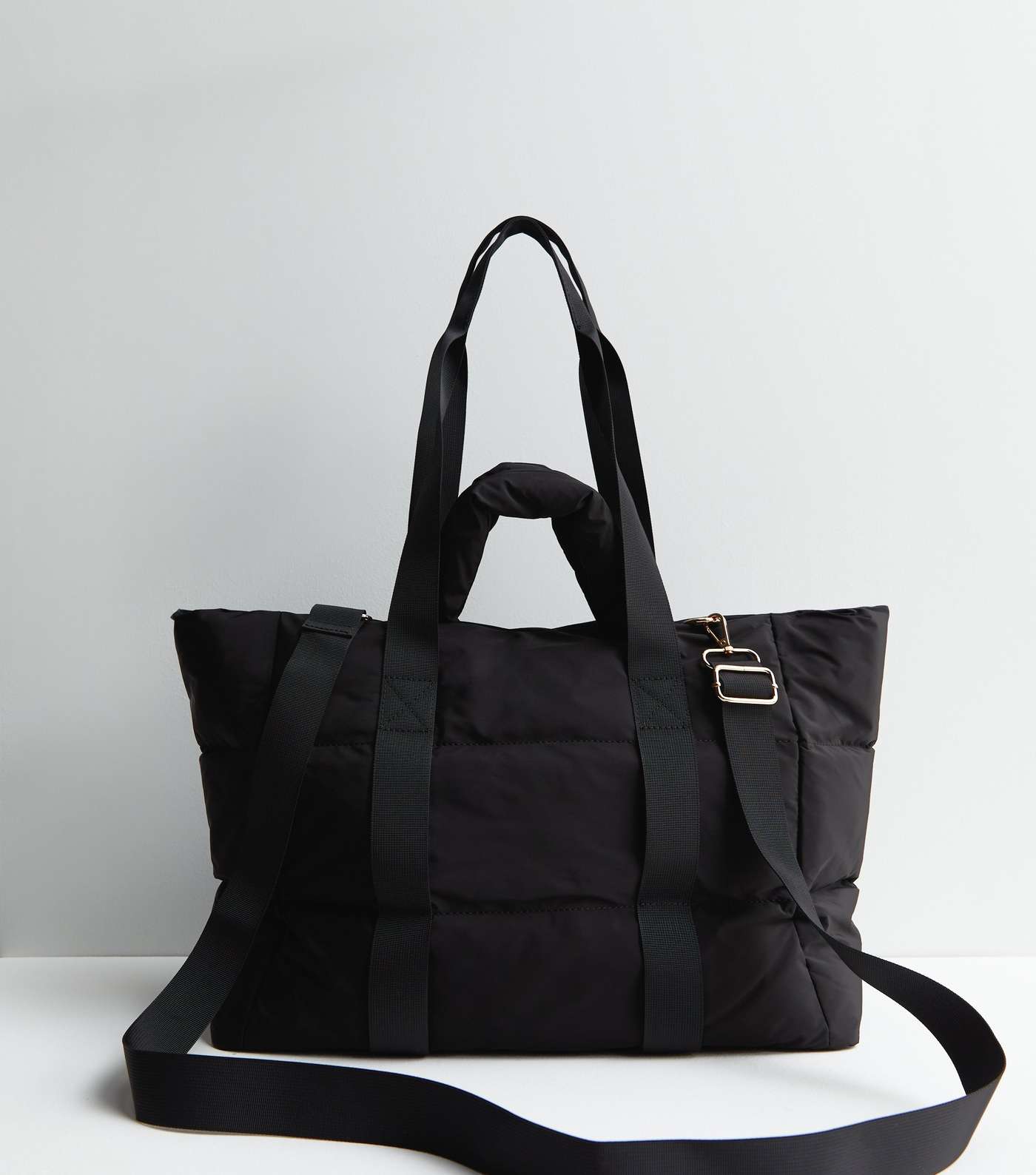 Black Padded Sporty Tote Bag Image 4