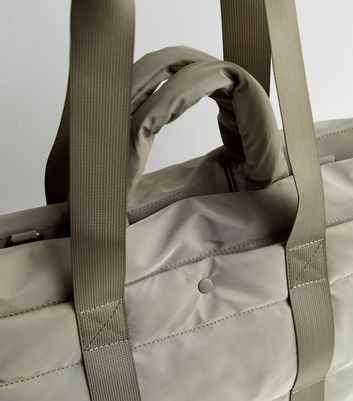 Olive Padded Sporty Tote Bag New Look