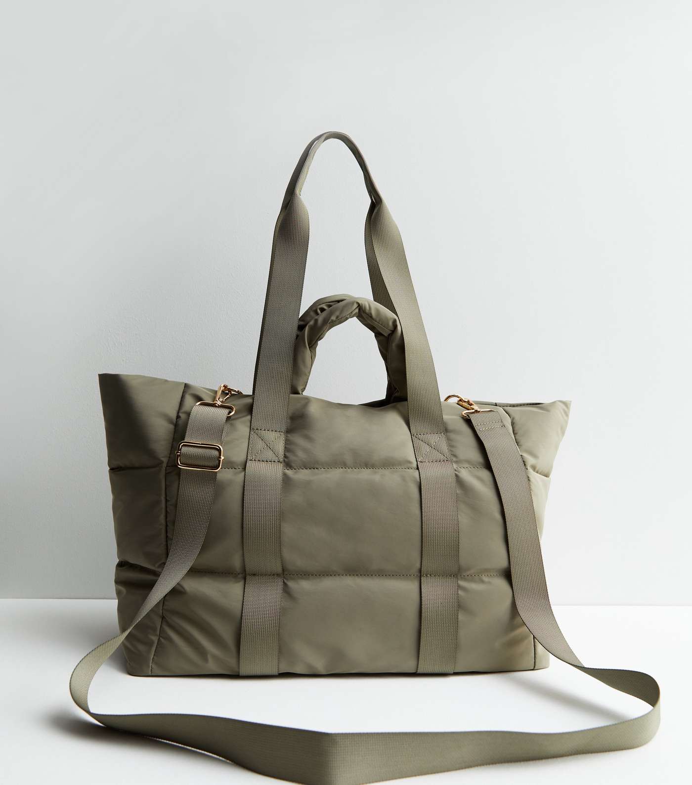 Olive Padded Sporty Tote Bag Image 4