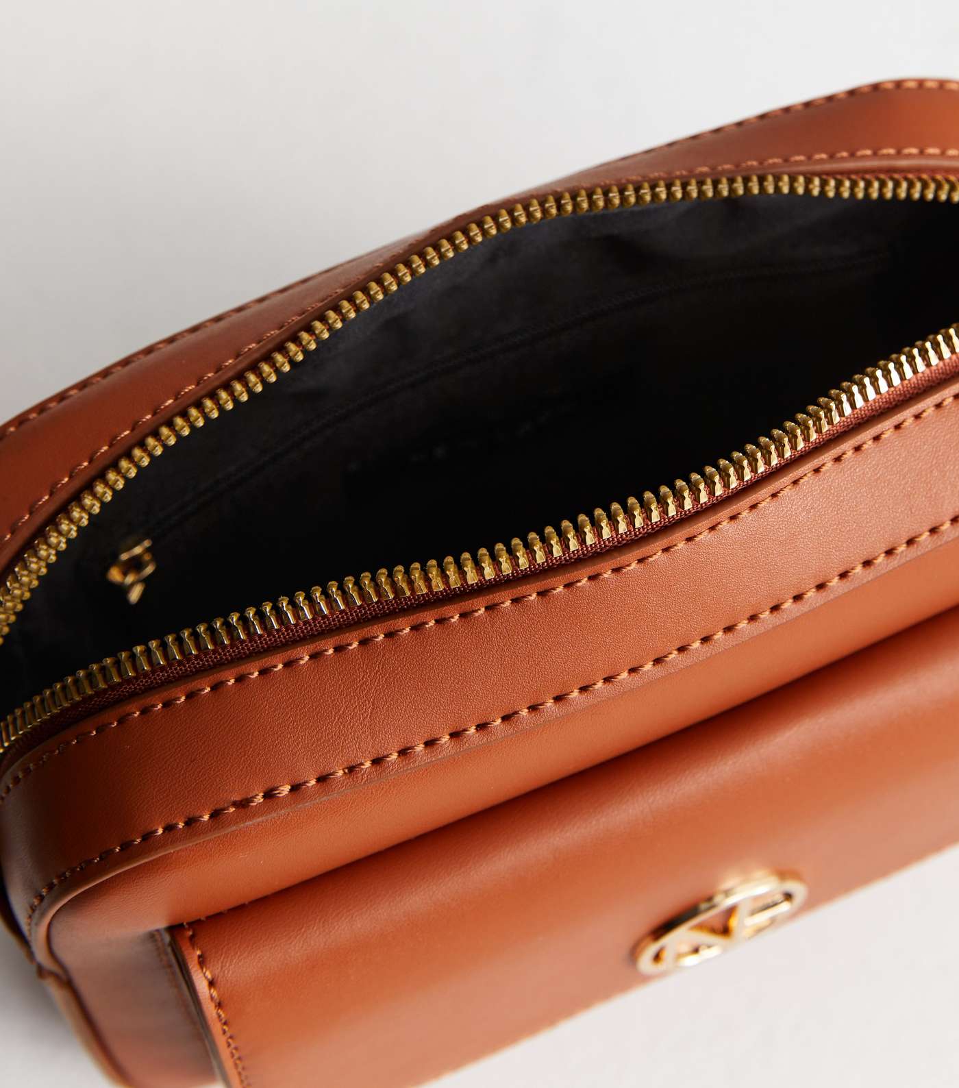 Tan Leather-Look Cross Body Camera Bag Image 5