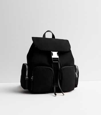 Black Utility Pocket Backpack