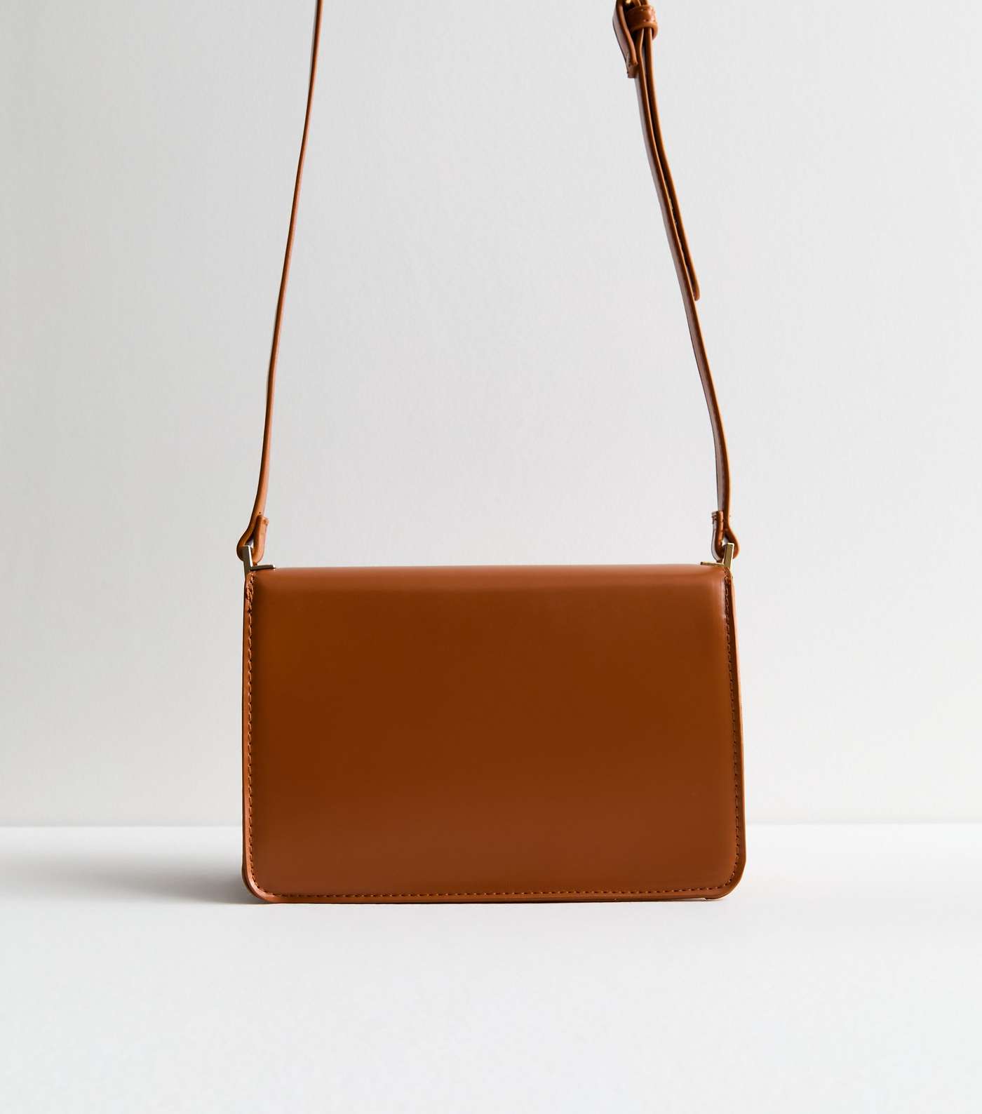Tan Leather-Look Cross Body Bag Image 4