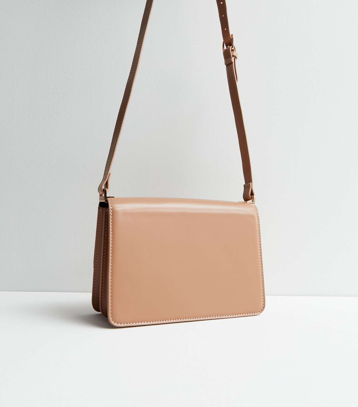 Mink Leather-Look Cross Body Bag Image 4