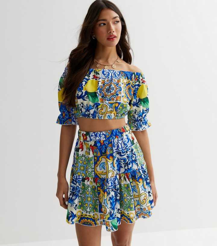 Cameo Rose Multicoloured Patchwork Bandeau Top